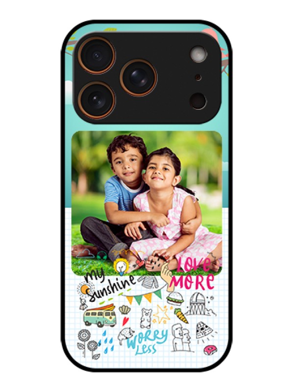 Custom Apple iPhone 17 Pro Custom Metal Phone Case - Doodle Love Design