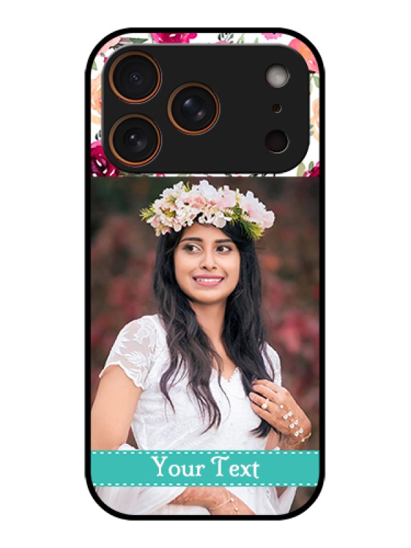 Custom Apple iPhone 17 Pro Custom Metal Phone Case - Water Colors Floral Design