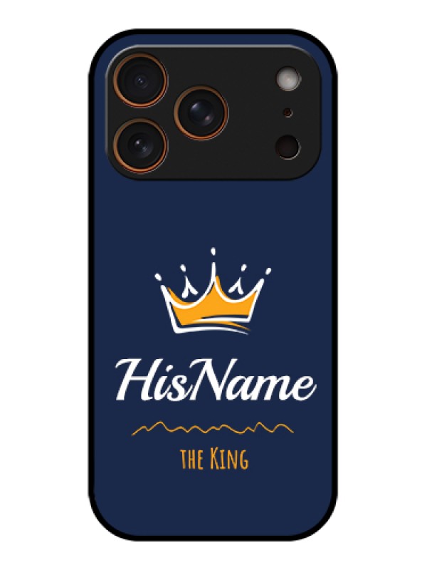 Custom Apple iPhone 17 Pro Custom Metal Phone Case - King With Name Design