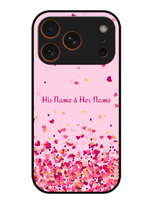 Custom Apple iPhone 17 Pro Custom Metal Phone Case - Floating Hearts Design