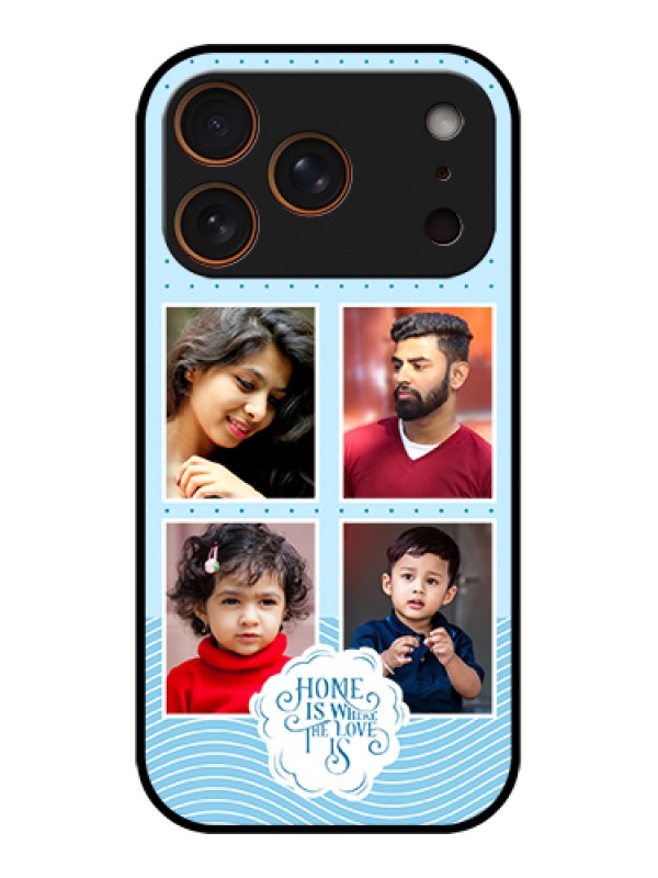 Custom Apple iPhone 17 Pro Custom Metal Phone Case - Cute Love Quote With 4 Pic Upload Design