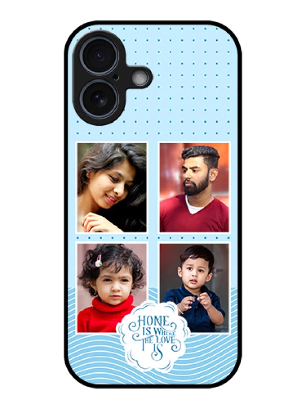 Custom Apple iPhone 17 Custom Metal Phone Case - Cute Love Quote With 4 Pic Upload Design