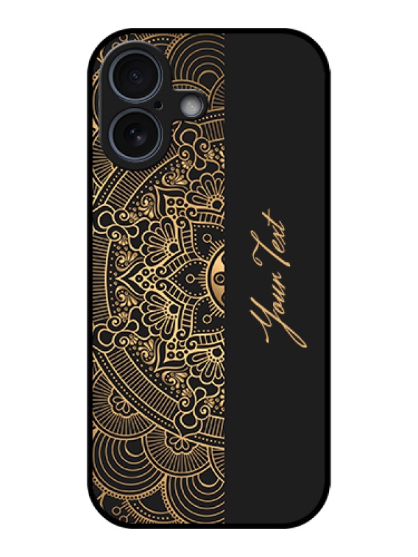 Custom Apple iPhone 17 Custom Metal Phone Case - Mandala Art With Custom Text Design