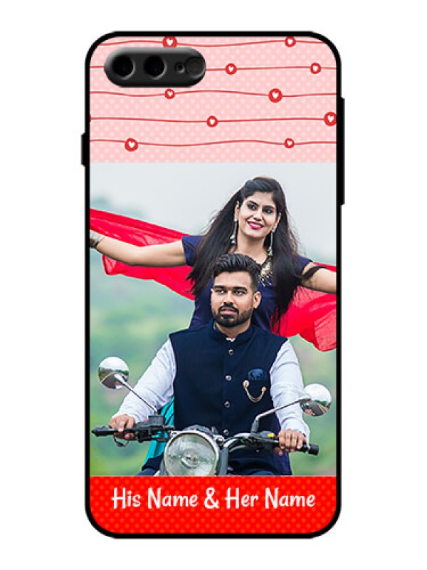 Custom iPhone 7 Plus Custom Metal Phone Case - Red Pattern Case Design