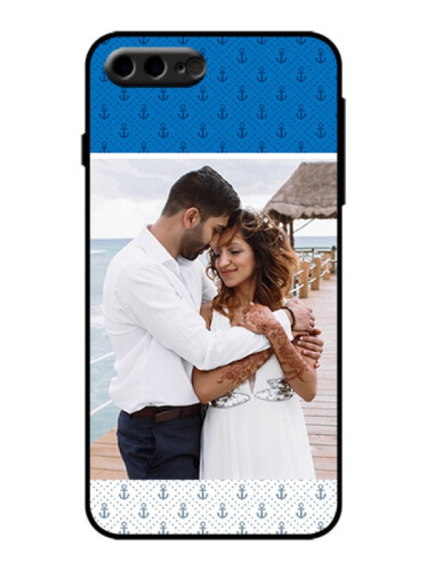 Custom iPhone 7 Plus Custom Metal Phone Case - Blue Anchors Design