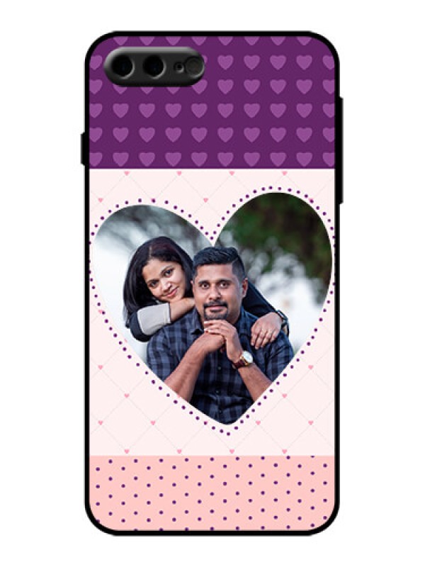 Custom iPhone 7 Plus Custom Metal Phone Case - Violet Love Dots Design