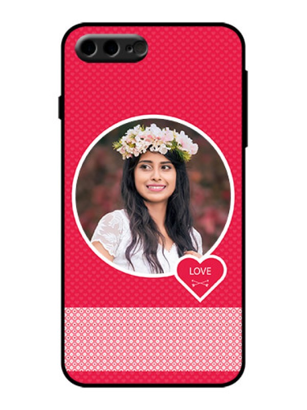 Custom iPhone 7 Plus Custom Metal Phone Case - Pink Color Pattern Design