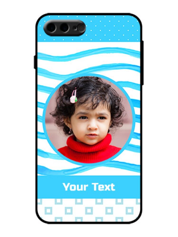 Custom iPhone 7 Plus Custom Metal Phone Case - Simple Blue Case Design