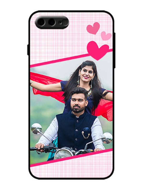 Custom iPhone 7 Plus Custom Metal Phone Case - Love Shape Heart Design