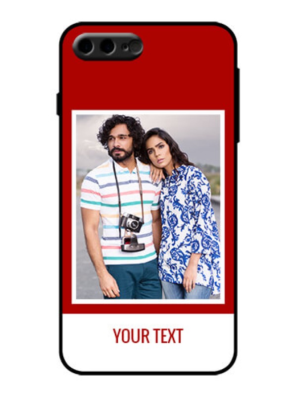 Custom iPhone 7 Plus Custom Metal Phone Case - Red Color Design