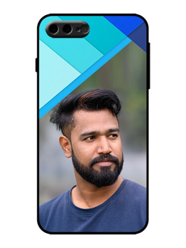 Custom iPhone 7 Plus Custom Metal Phone Case - Blue Pattern Design