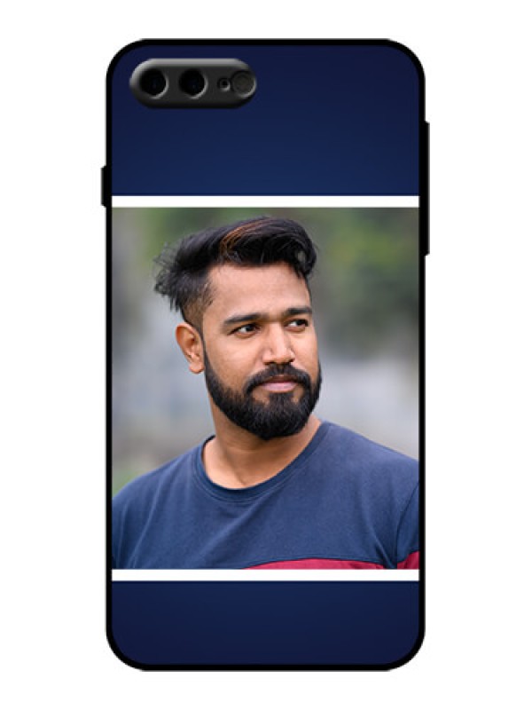 Custom iPhone 7 Plus Custom Metal Phone Case - Simple Royal Blue Design