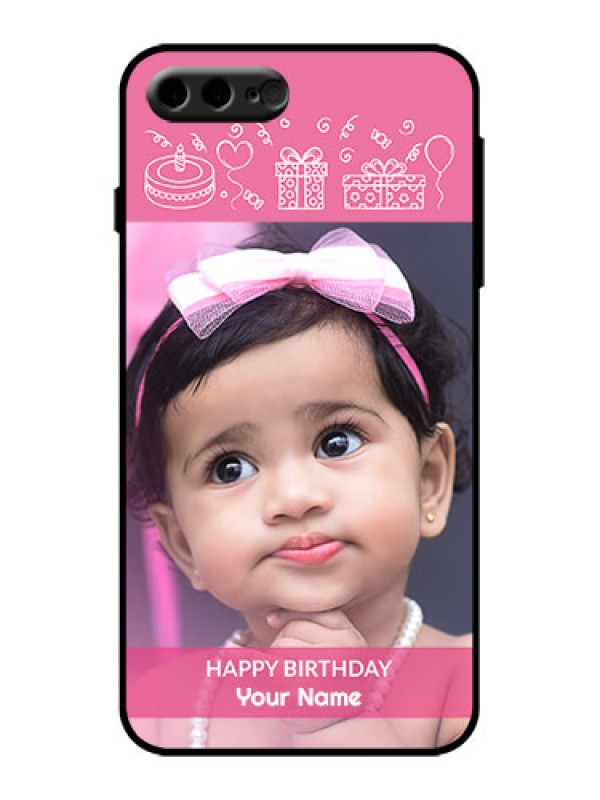 Custom iPhone 7 Plus Custom Metal Phone Case - With Birthday Line Art Design