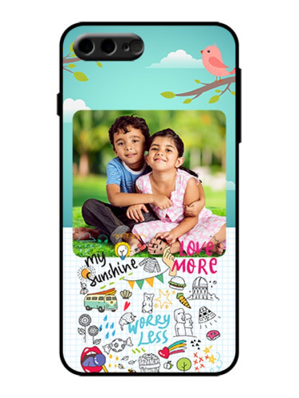 Custom iPhone 7 Plus Custom Metal Phone Case - Doodle Love Design