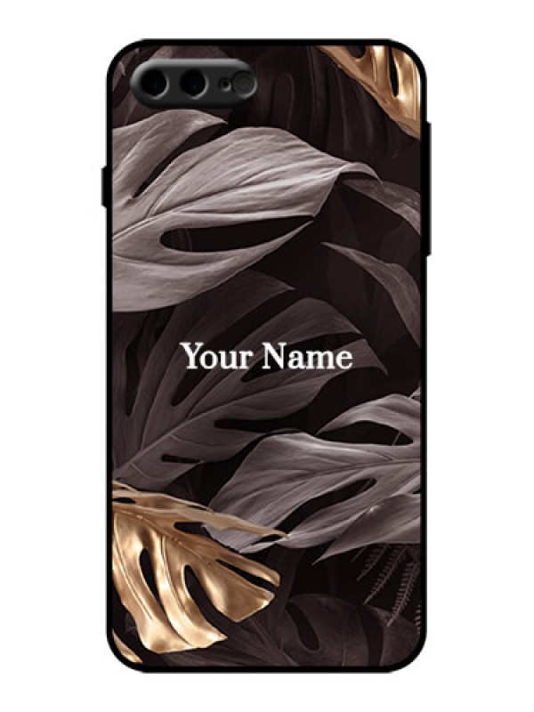 Custom iPhone 7 Plus Custom Metal Phone Case - Wild Leaves Digital Paint Design