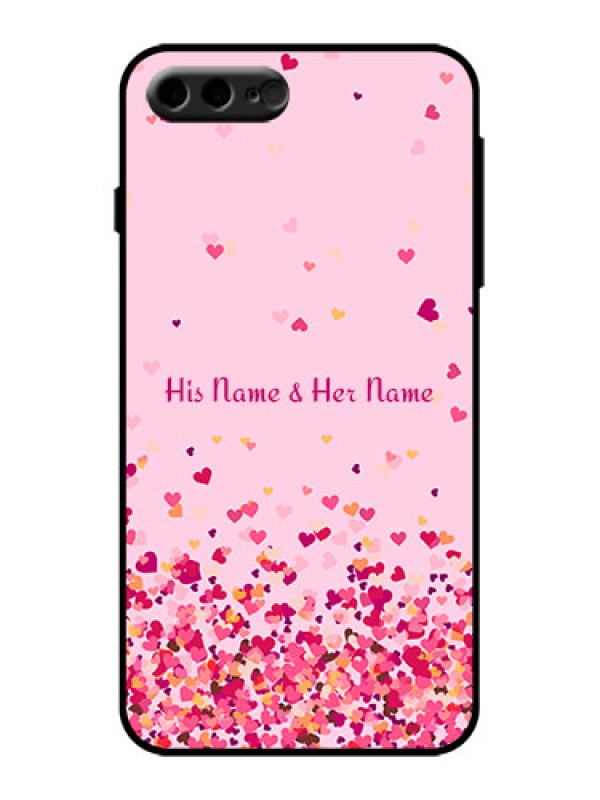 Custom iPhone 7 Plus Custom Metal Phone Case - Floating Hearts Design