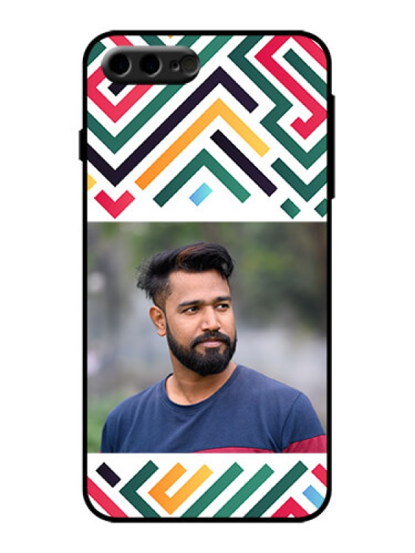 Custom iPhone 7 Plus Custom Metal Phone Case - Colorful Maze Pattern Design