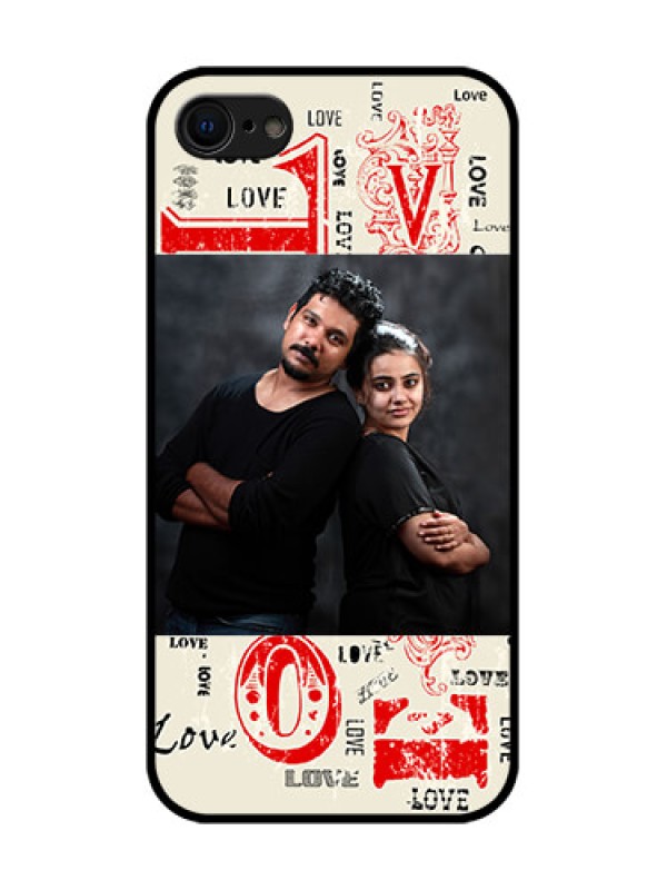 Custom iPhone 7 Custom Metal Phone Case - Trendy Love Design Case