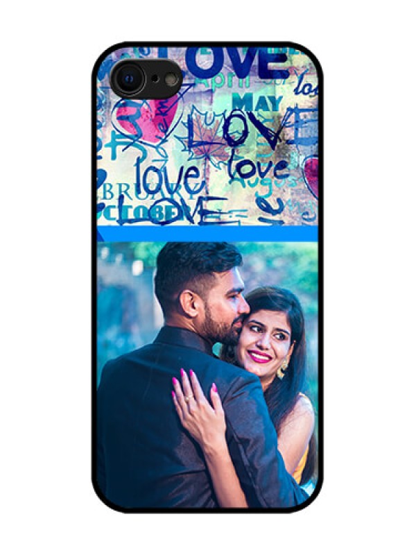 Custom iPhone 7 Custom Metal Phone Case - Colorful Love Design