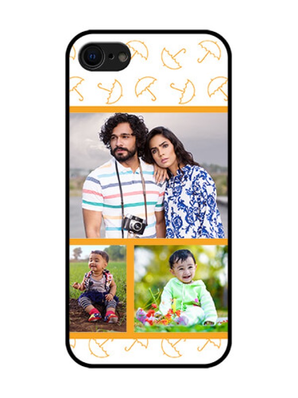 Custom iPhone 7 Custom Metal Phone Case - Yellow Pattern Design