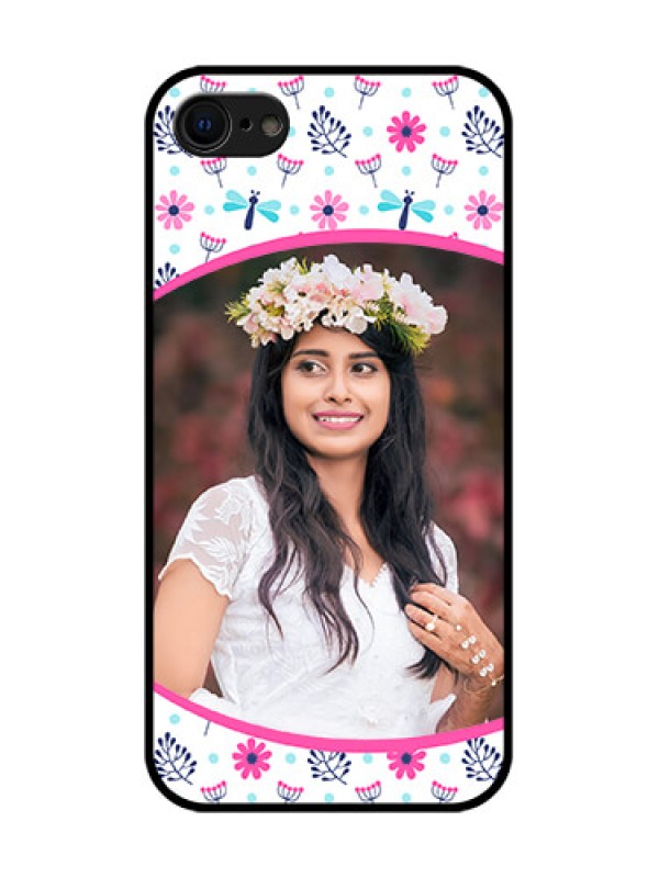 Custom iPhone 7 Custom Metal Phone Case - Colorful Flower Design