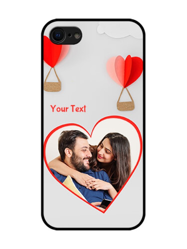 Custom iPhone 7 Custom Metal Phone Case - Parachute Love Design