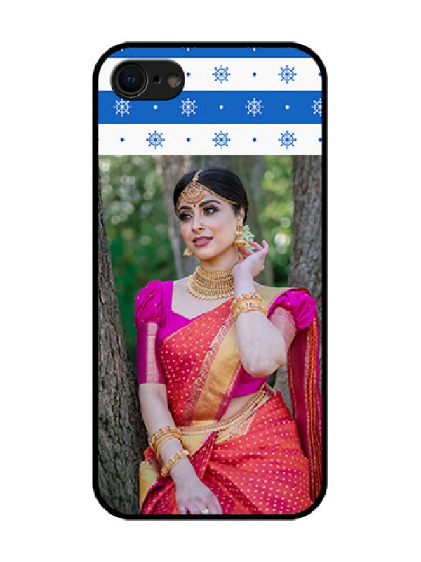 Custom iPhone 7 Custom Metal Phone Case - Snow Pattern Design