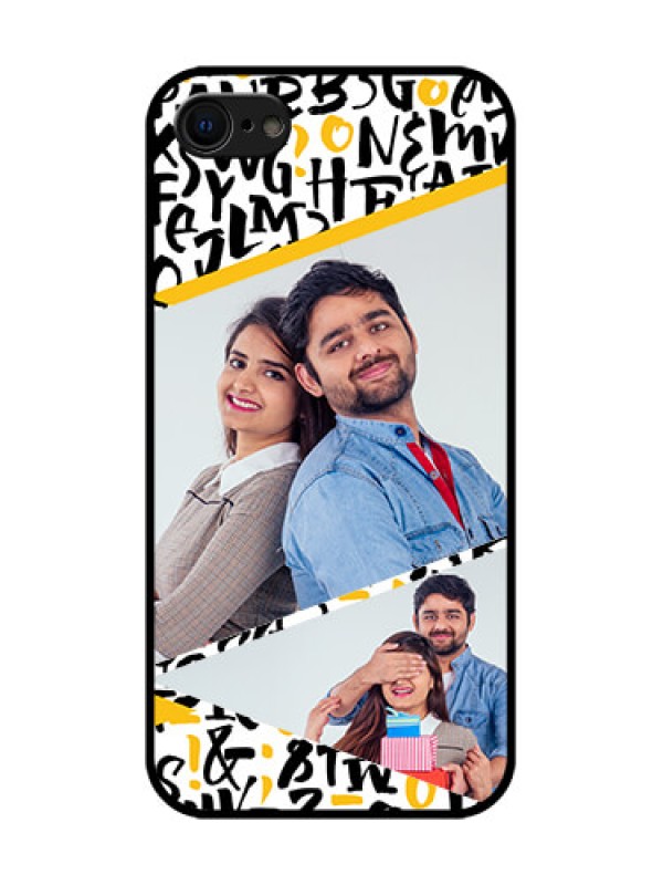 Custom iPhone 7 Custom Metal Phone Case - Letters Pattern Design