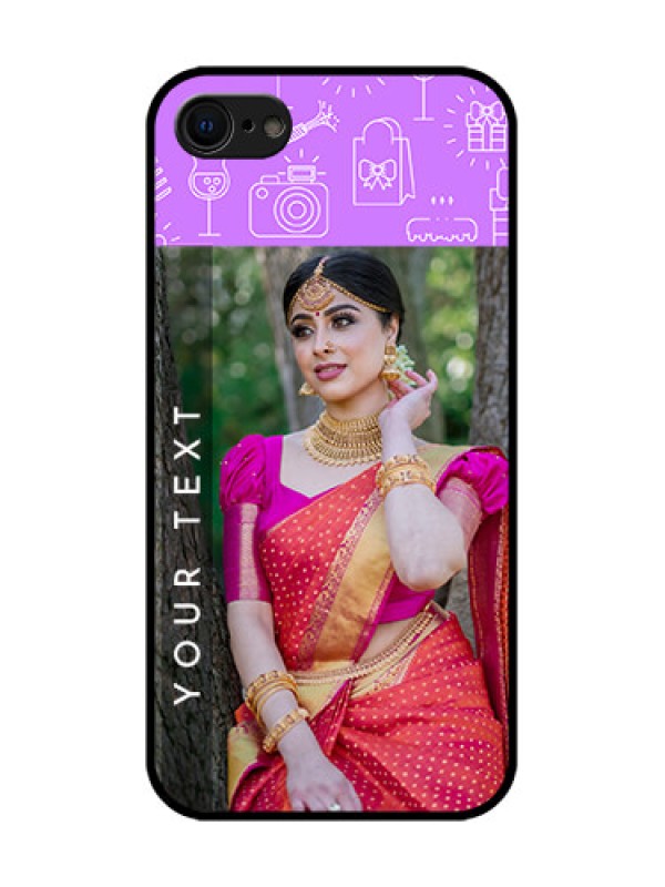 Custom iPhone 7 Custom Metal Phone Case - Birthday Icons Design