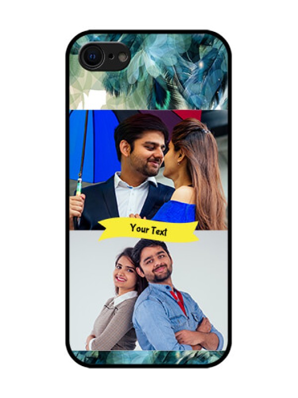 Custom iPhone 7 Custom Metal Phone Case - Image With Boho Peacock Feather Design