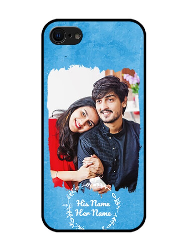 Custom iPhone 7 Custom Metal Phone Case - Blue Color Vintage Design