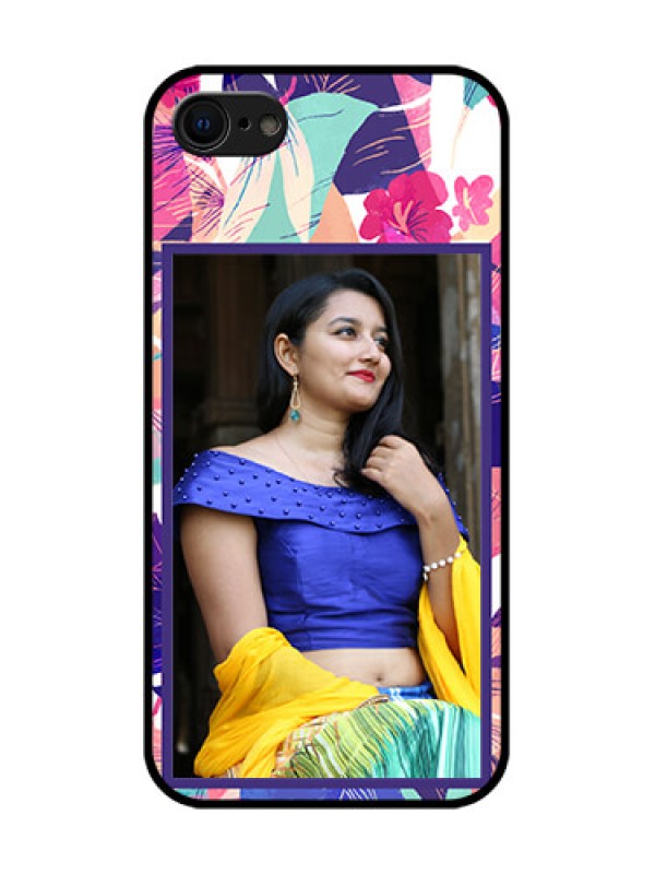Custom iPhone 7 Custom Metal Phone Case - Abstract Floral Design