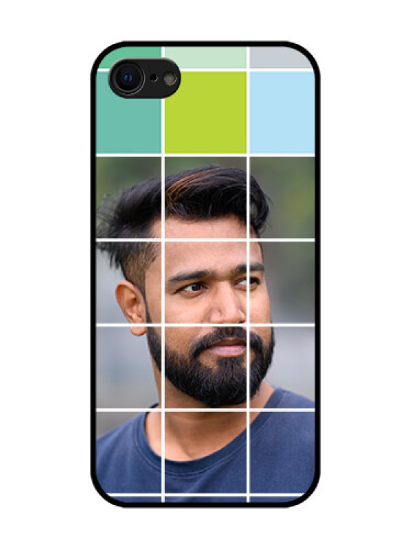 Custom iPhone 7 Custom Metal Phone Case - With White Box Pattern