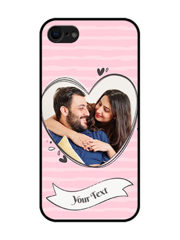 Custom iPhone 7 Custom Metal Phone Case - Vintage Heart Design