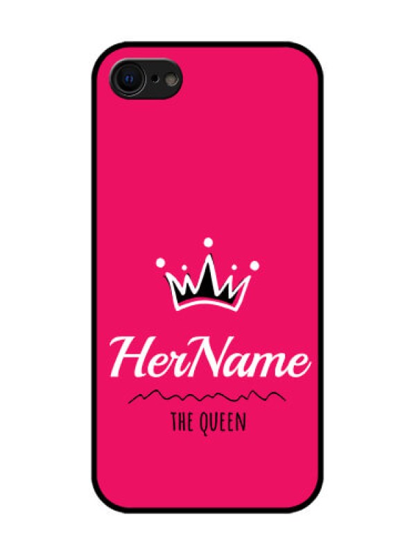Custom iPhone 7 Custom Metal Phone Case - Queen With Name Design