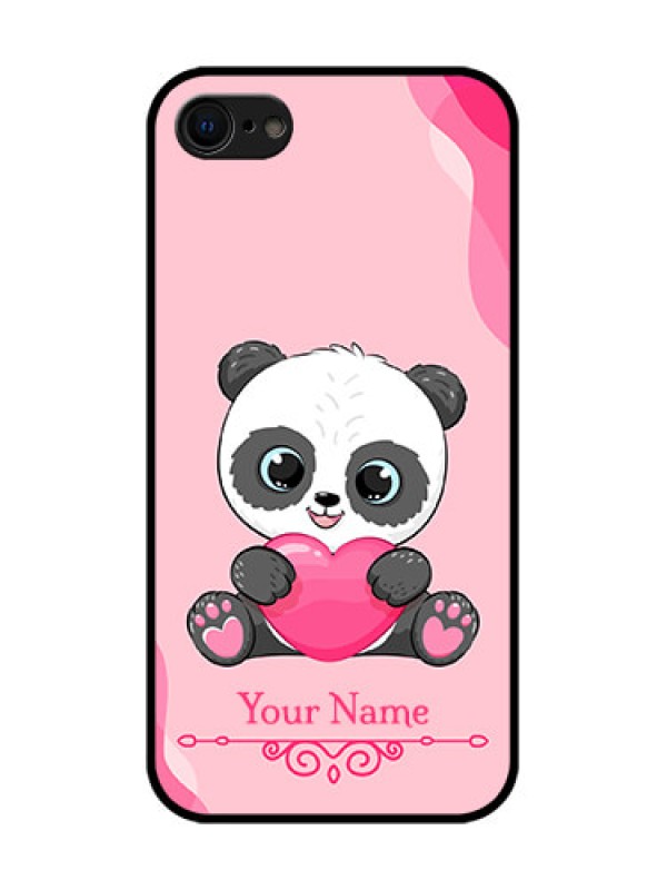Custom iPhone 7 Custom Metal Phone Case - Cute Panda Design