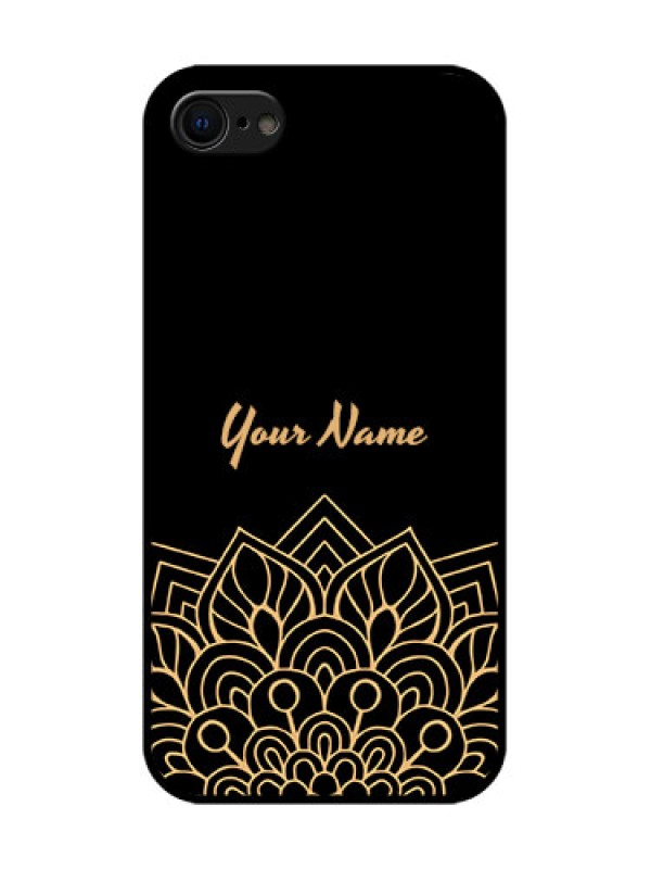 Custom iPhone 7 Custom Metal Phone Case - Golden Mandala Design