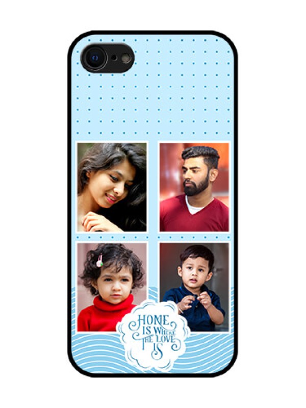 Custom iPhone 7 Custom Metal Phone Case - Cute Love Quote With 4 Pic Upload Design