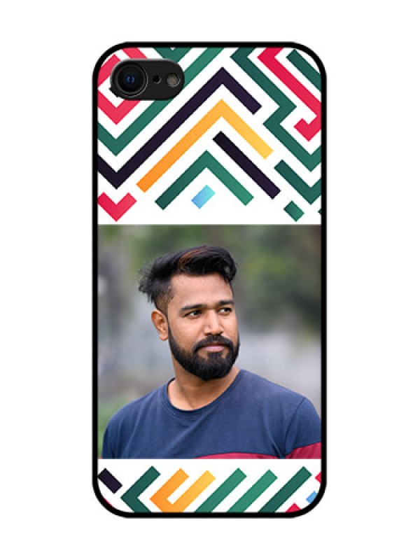 Custom iPhone 7 Custom Metal Phone Case - Colorful Maze Pattern Design