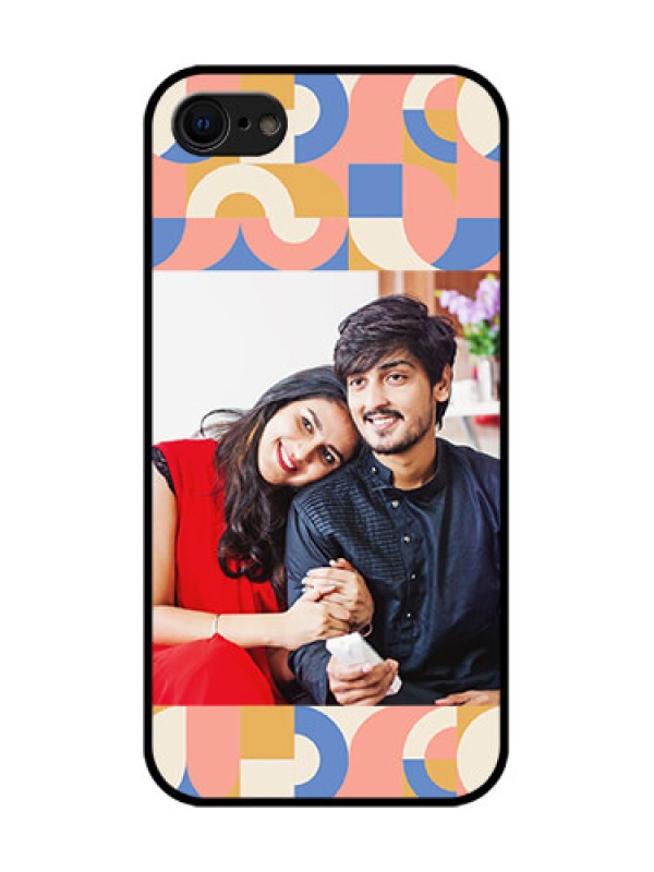 Custom iPhone 7 Custom Metal Phone Case - Semi - Circle Maze Pattern Design