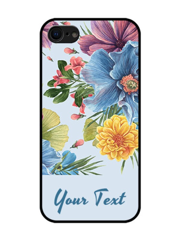Custom iPhone 7 Custom Metal Phone Case - Stunning Watercolored Flowers Painting Design