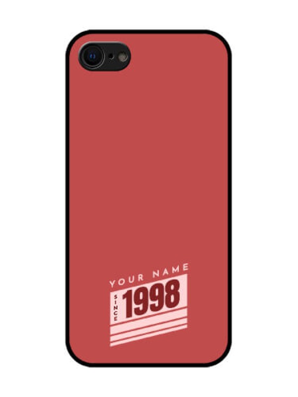 Custom iPhone 7 Custom Metal Phone Case - Red Custom Year Of Birth Design