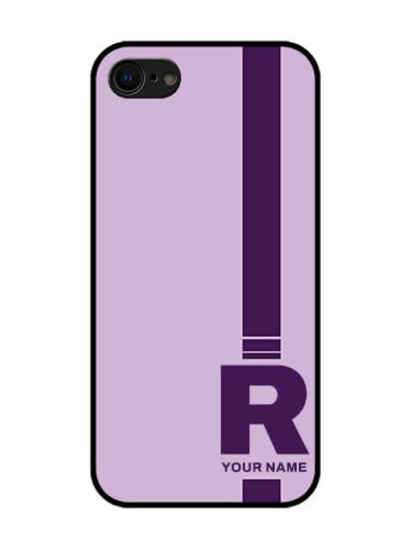 Custom iPhone 7 Custom Metal Phone Case - Simple Dual Tone Stripe With Name Design