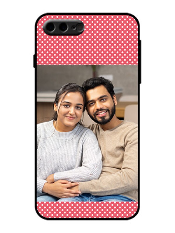 Custom iPhone 8 Plus Custom Metal Phone Case - White Dotted Design