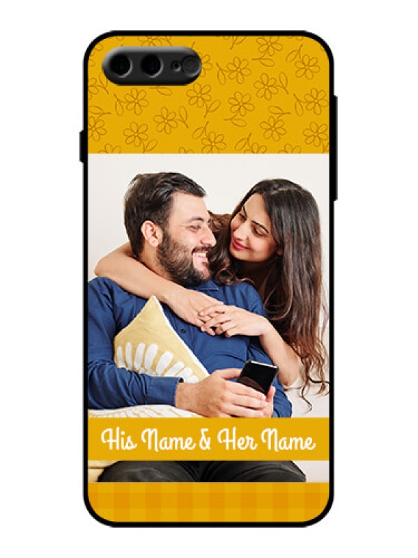 Custom iPhone 8 Plus Custom Metal Phone Case - Yellow Floral Design