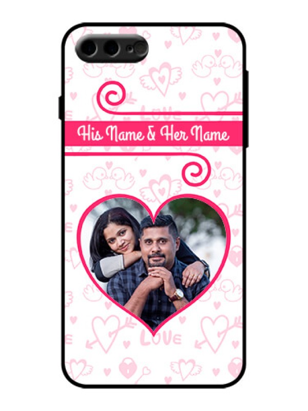 Custom iPhone 8 Plus Custom Metal Phone Case - Heart Shape Love Design