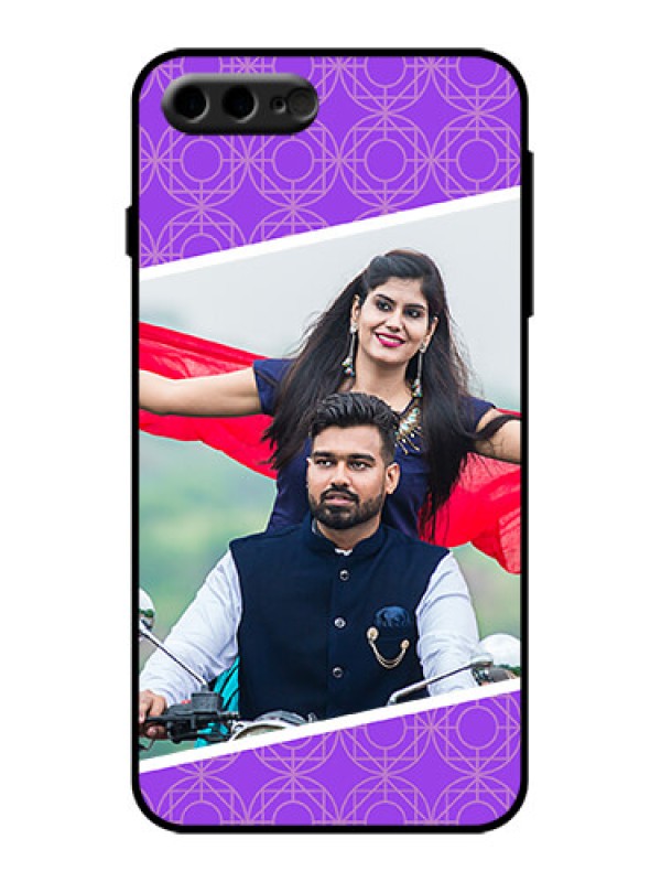 Custom iPhone 8 Plus Custom Metal Phone Case - Violet Color Pattern Design