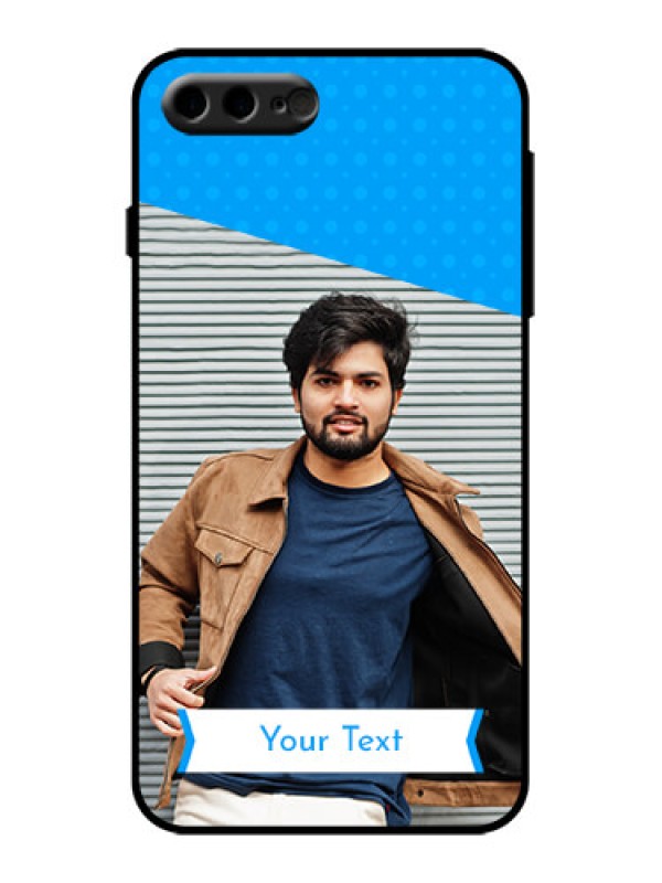 Custom iPhone 8 Plus Custom Metal Phone Case - Simple Blue Color Design