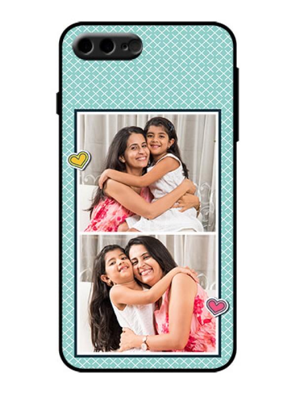 Custom iPhone 8 Plus Custom Metal Phone Case - 2 Image Holder With Pattern Design
