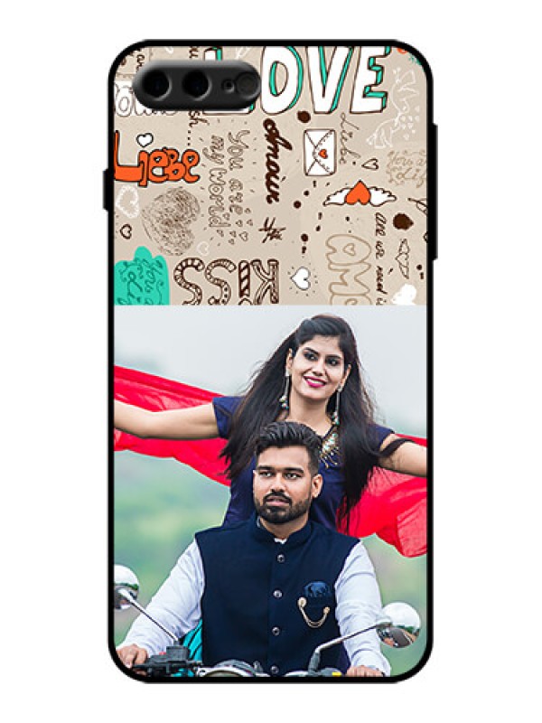 Custom iPhone 8 Plus Custom Metal Phone Case - Love Doodle Pattern